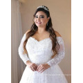 Hand Made Elegant Tulle Full Sleeve European Style Fat Wedding Dress